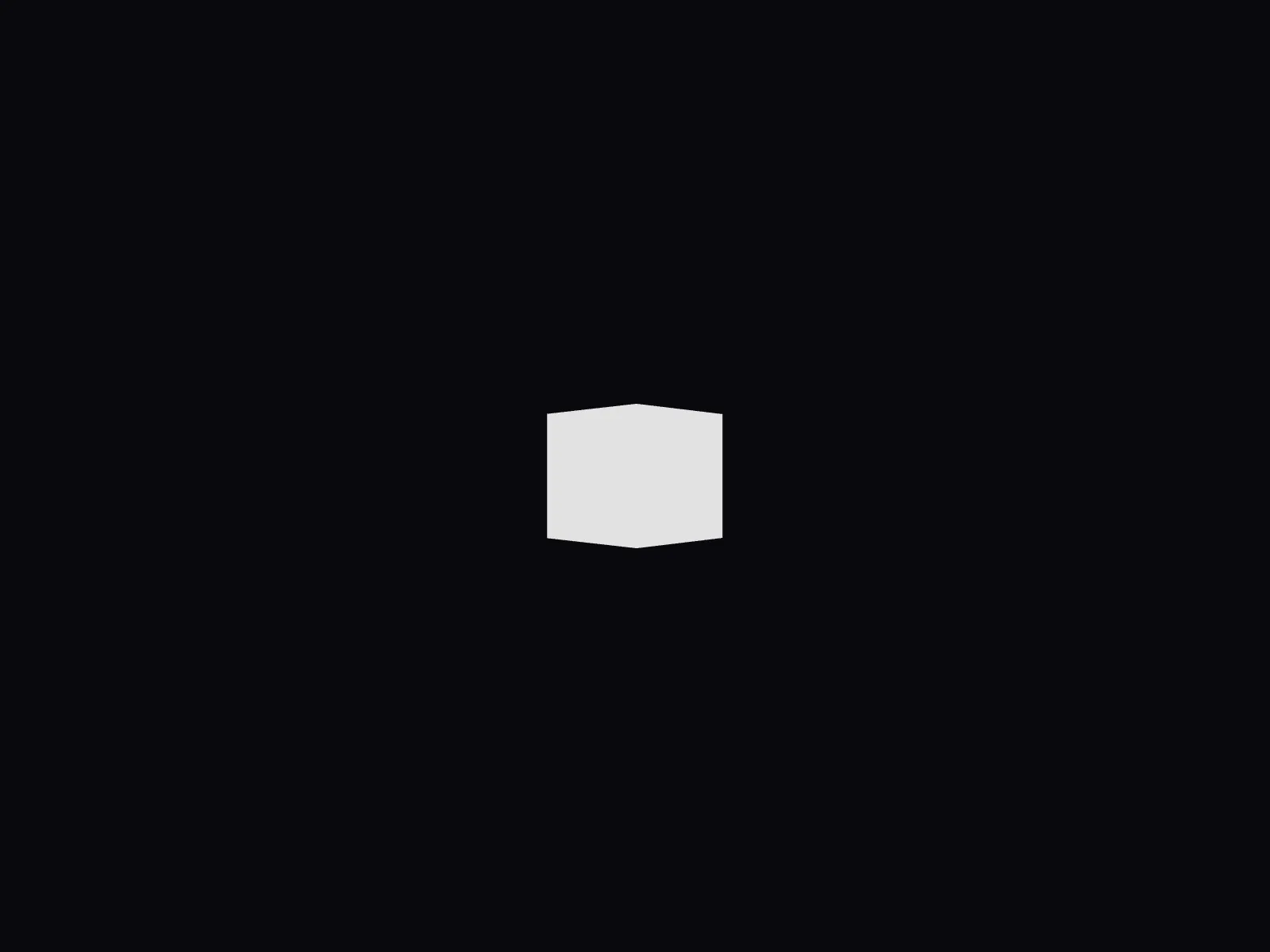 The cube rotated 45 degrees