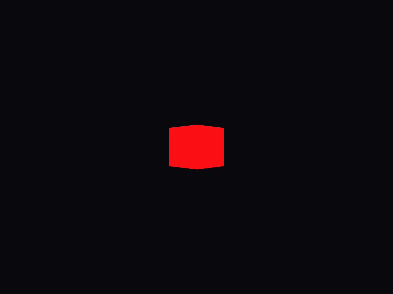 The cube rendered in red